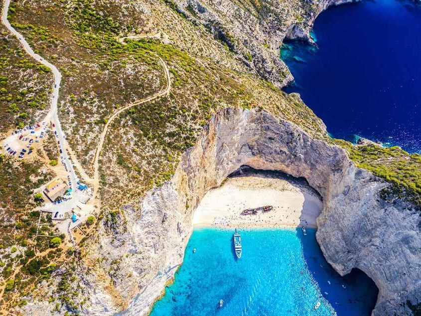 Overview of famous Navagio Beach