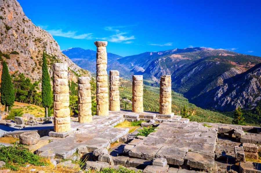 Famous place - Ancient Ruins in Delphi, Greece